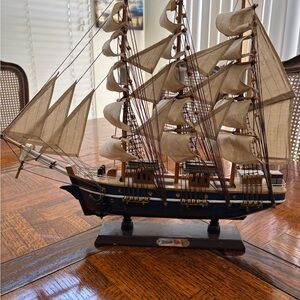 Nautical Model Clipper Ship with Sails